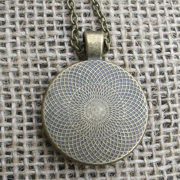 Pentacle Glass Cabochon Pendant Necklace - Picture 3 of 14